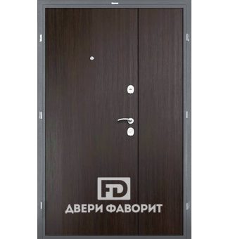 недорогая антивандальная двустворчатая дверь с внутренней отделкой ламинат